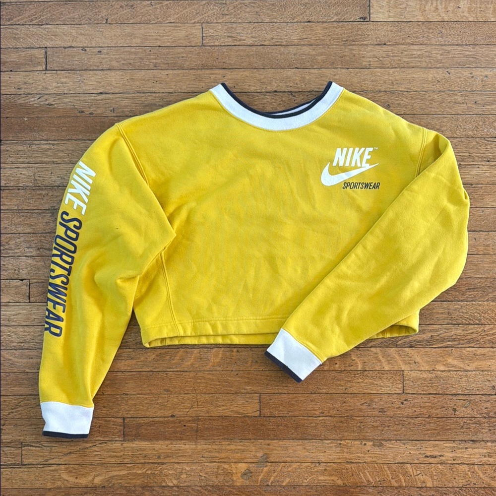 Reversible Nike Yellow Crop Sweatshirt
